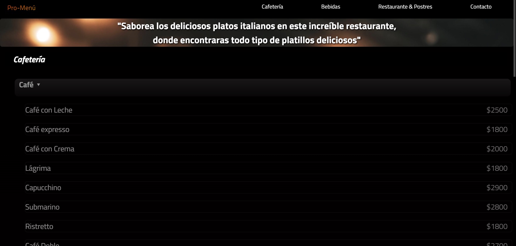 Pro-Menu